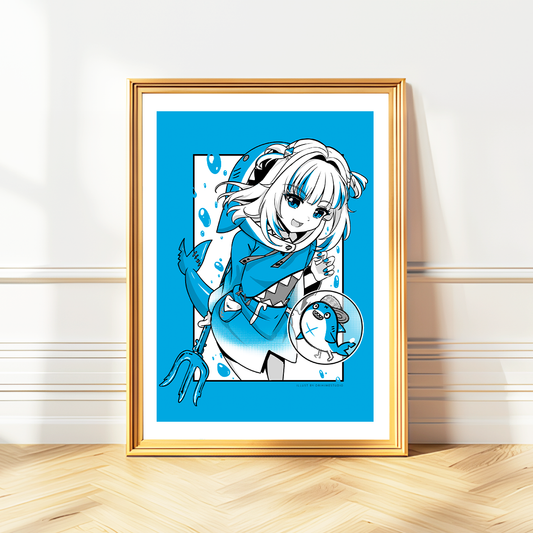 Gawr Gura Wall Art Amelia Watson Poster Hololive Myth Merch Vtubers Gift Hololive Wall Decor Gawr Gura Merch Anime Wall Art Canvas