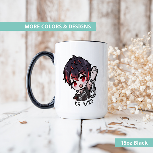 VShojo K9 Kuro Mug, Vtuber Ceramic Mug, Vtuber Coffee Cup, K9 Kuro Merch, Vtuber Merch, Vshojo Merch, Kuro Kurenai Mug, Vtuber Mug