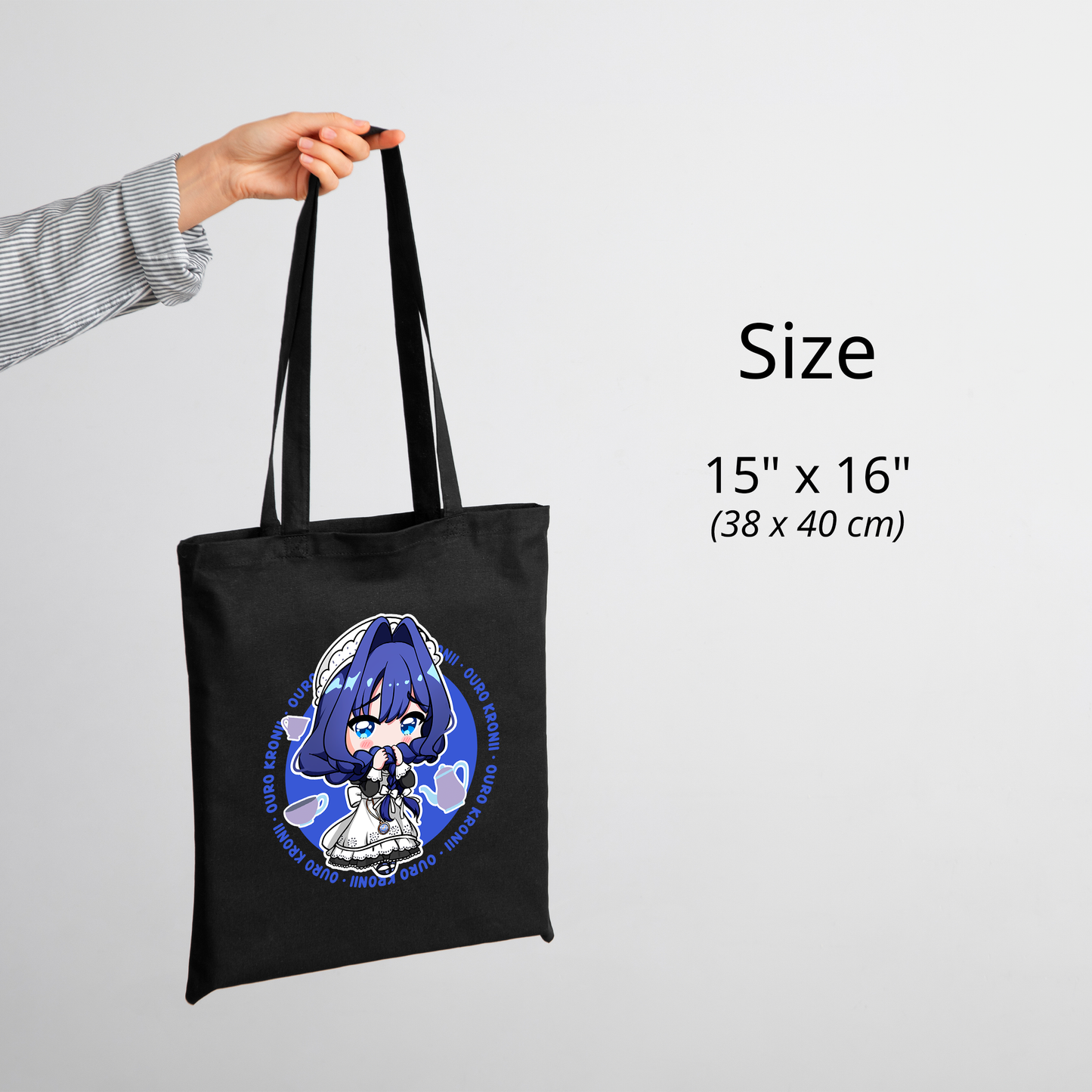 Ouro Kronii Maid Tote Bag Vtuber Tote Bag Ouro Kronii Maid Fan Merch Cotton Canvas Tote Bag Eco Tote Bag Sustainable Bag Kawaii Tote Bag hololive merch