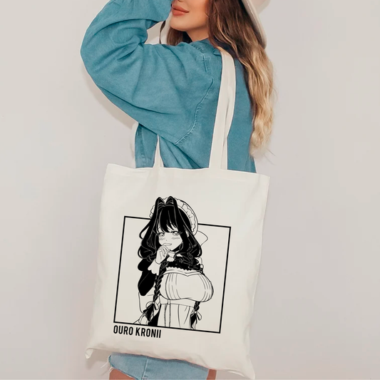 Ouro Kronii Maid Tote Bag Vtuber Tote Bag Ouro Kronii Maid Fan Merch Cotton Canvas Tote Bag Eco Tote Bag Sustainable Bag Kawaii Tote Bag hololive merch