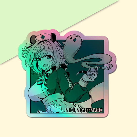 Nimi Nightmare holographic Sticker, Vtuber Stickers, Kiss Cut Stickers 3"x3", Nimi Nightmare Stickers, Stationery Stickers, Nimi Nightmare Merch, Vtuber merch