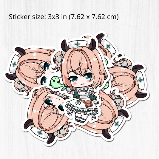 Nimi Nightmare Sticker, Vtuber Stickers, Kiss Cut Stickers 3"x3", Nimi Nightmare Stickers, Stationery Stickers, Nimi Nightmare Merch, Vtuber merch
