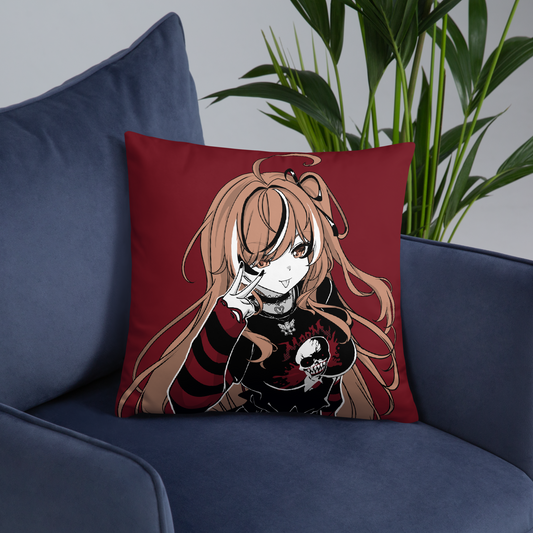 Goth Nanashi Mumei Throw Pillow, Vtuber Throw Pillows, Gift for Vtuber Fan, Goth Nanashi Mumei Throw Pillow, Decorative Pillow, Goth Nanashi Mumei Merch