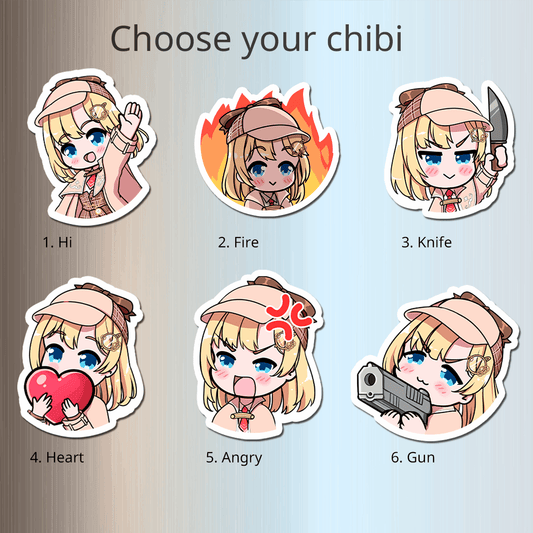 Amelia Watson Fridge Magnet Die Cut Vtuber Magnets 3″ × 3″ Vtuber Merch Hololive Merch Amelia Watson Fan Vtuber Fan Vtuber Magnet