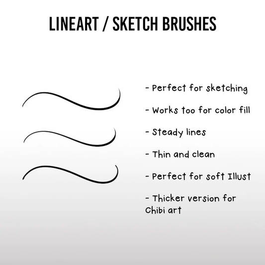 Brush Pack Paint Tool SAI, Anime Brush Set, Lineart and Color Brush Pack, Digital Drawing Brush Bundle, Character Sketch, Coloring Brushes