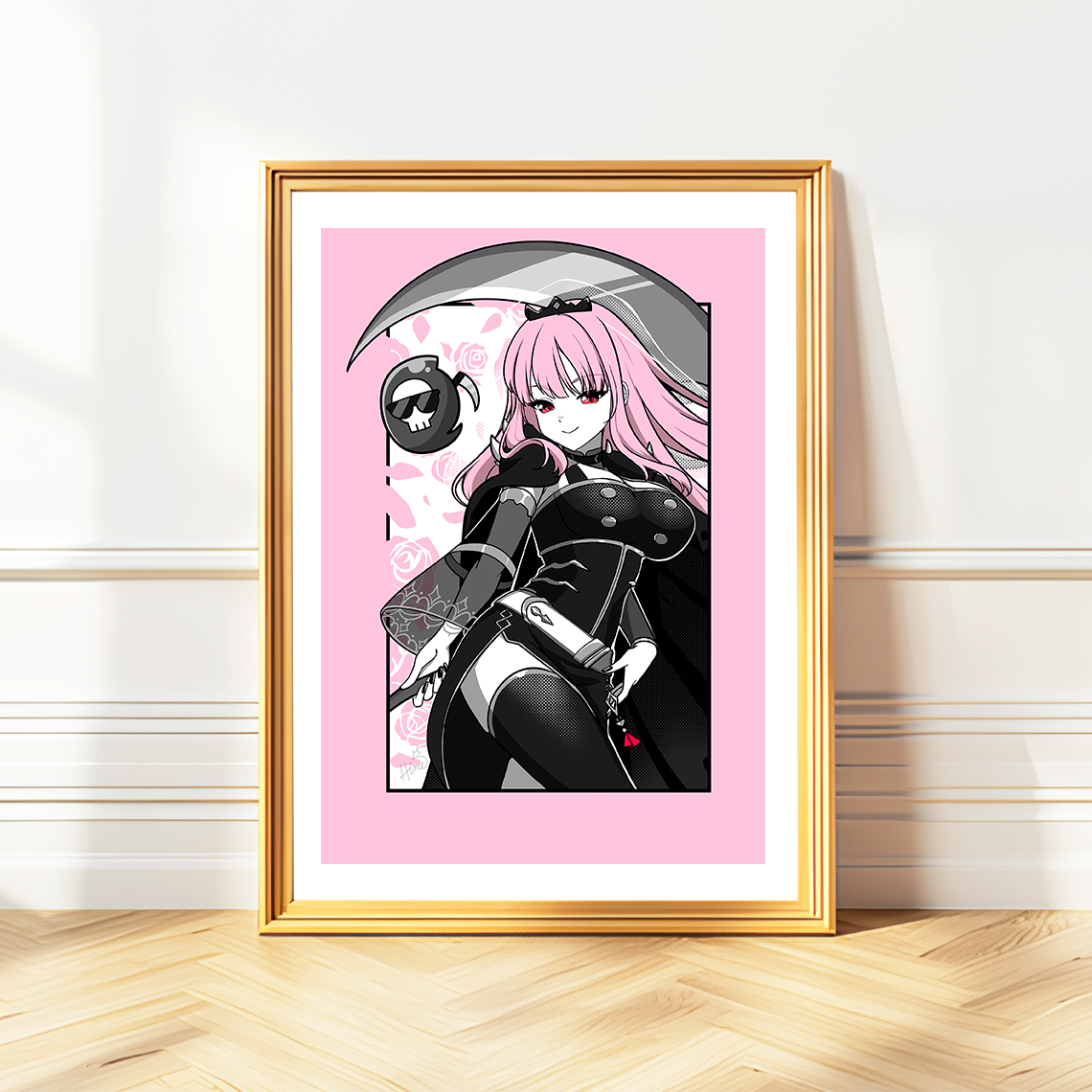 Mori Calliope Wall Art Mori Calliope Hololive Myth Merch Vtubers Gift Hololive Wall Decor Mori Calliope Merch Anime Wall Art Canvas