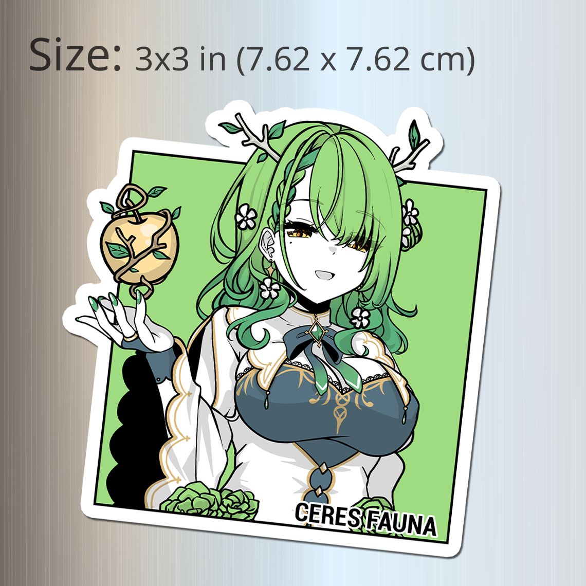 Ceres Fauna Fridge Magnet, Die Cut Ceres Fauna Magnets 3″ × 3″, Hololive Merch, Ceres Fauna Merch, Ceres Fauna Maganet, Ceres Fauna Fan