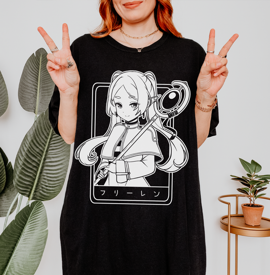 Frieren T-Shirt Anime Shirt Sōsō no Frieren Tee Gift for Fan Anime Waifu Shirt Cool Frieren: Beyond Journey's End Tee Waifu T-Shirt Frieren Merch