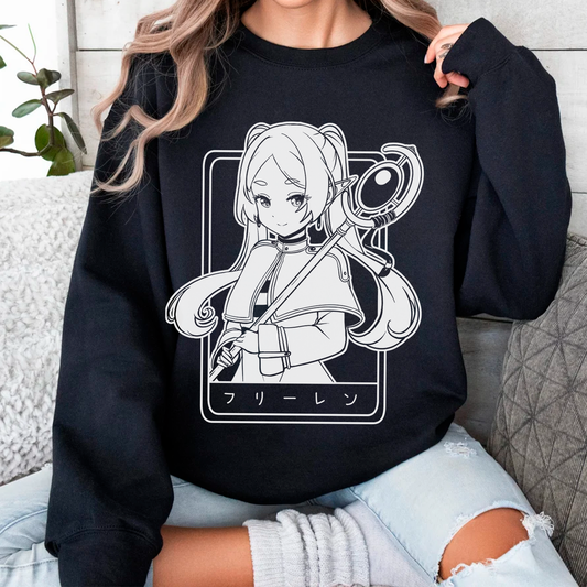 Frieren Sweatshirt Anime Shirt Sōsō no Frieren Tee Gift for Fan Anime Waifu Sweatshirt Cool Frieren: Beyond Journey's End Tee Waifu Sweatshirt Frieren Merch