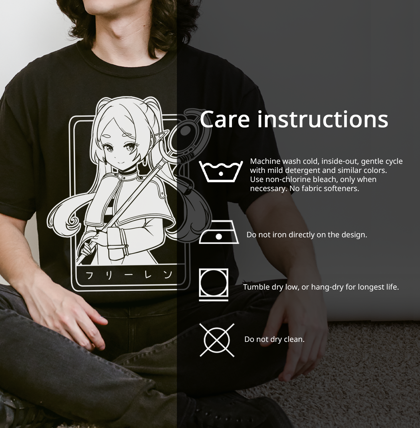 Frieren T-Shirt Anime Shirt Sōsō no Frieren Tee Gift for Fan Anime Waifu Shirt Cool Frieren: Beyond Journey's End Tee Waifu T-Shirt Frieren Merch