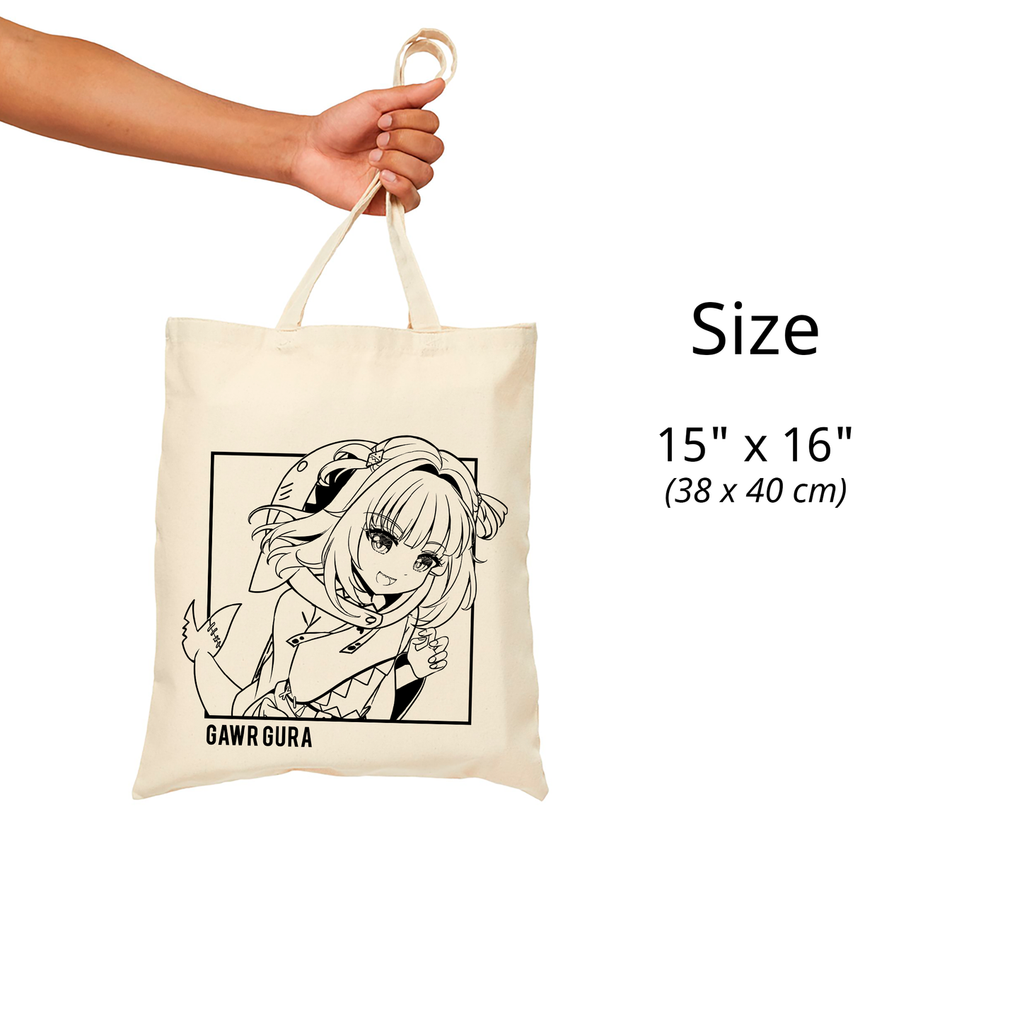 Gawr Gura Tote Bag Vtuber Tote Bag Hololive Fan Merch Cotton Canvas Tote Bag Eco Tote Bag Sustainable Bag Kawaii Tote Bag Hololive Gawr Gura merch