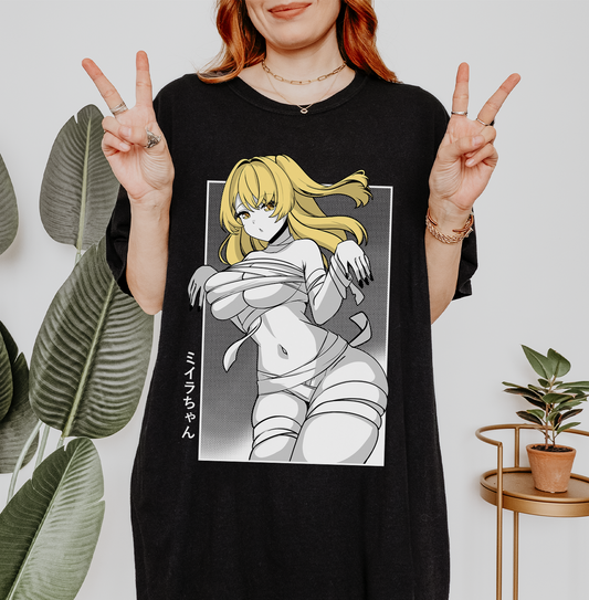 Mummy Girl T-Shirt Halloween Tee Gift for Game Fan Anime Waifu Shirt Cool Anime-Inspired Tee Waifu T-Shirt Orihime Studio Merch