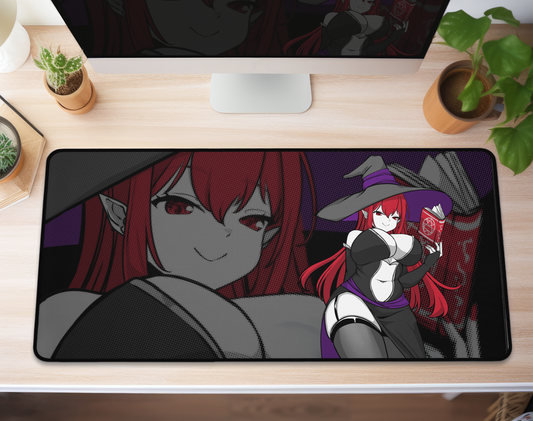 Witch Girl Deskmat Halloween Playmat Gift for Game Fan Anime Waifu Mousepad Cool Anime-Inspired Gaming Mousepad Waifu Large Mousepad Orihime Studio Merch