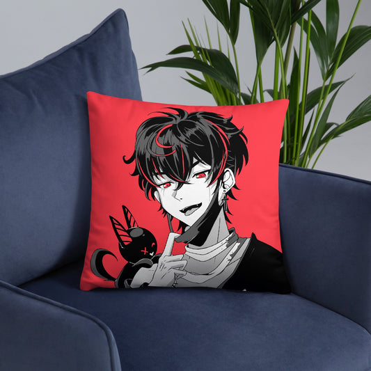 VShojo K9 Kuro Throw Pillow, Vtuber Throw Pillows, Gift for Vtuber Fan, Kuro Kurenai Throw Pillow, Decorative Pillow, K9 Kuro Merch