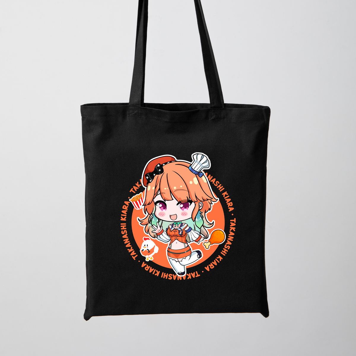 Takanashi Kiara Tote Bag Vtuber Tote Bag Takanashi Kiara Fan Merch Cotton Canvas Tote Bag Eco Tote Bag Sustainable Bag Kawaii Tote Bag hololive merch