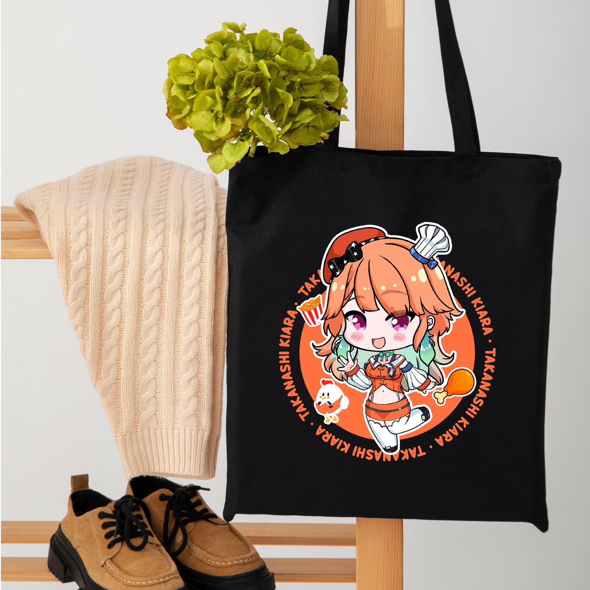 Takanashi Kiara Tote Bag Vtuber Tote Bag Takanashi Kiara Fan Merch Cotton Canvas Tote Bag Eco Tote Bag Sustainable Bag Kawaii Tote Bag hololive merch