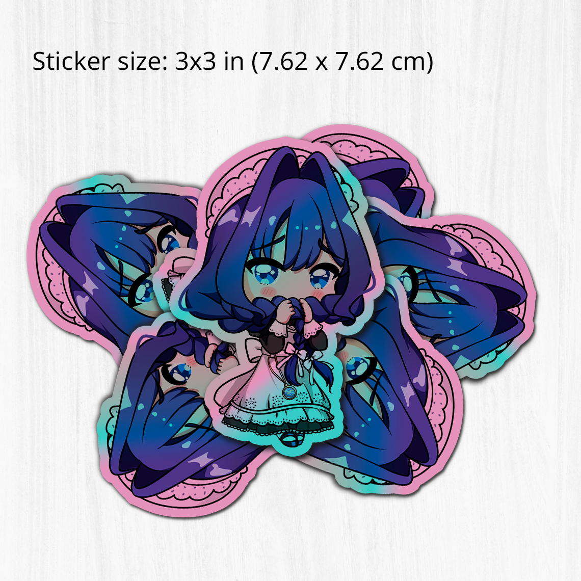 Ouro Kronii Maid Sticker, Ouro Kronii Maid Stickers, Kiss Cut Stickers 3"x3", Ouro Kronii Maid Stickers, Stationery Stickers, Hololive Merch, Kronii merch