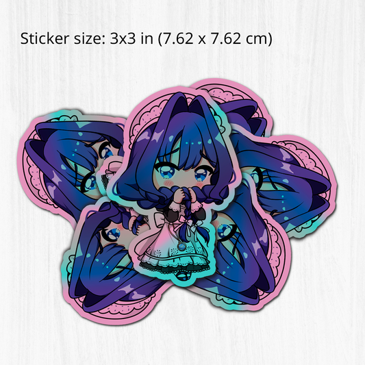 Ouro Kronii Maid Sticker, Ouro Kronii Maid Stickers, Kiss Cut Stickers 3"x3", Ouro Kronii Maid Stickers, Stationery Stickers, Hololive Merch, Kronii merch
