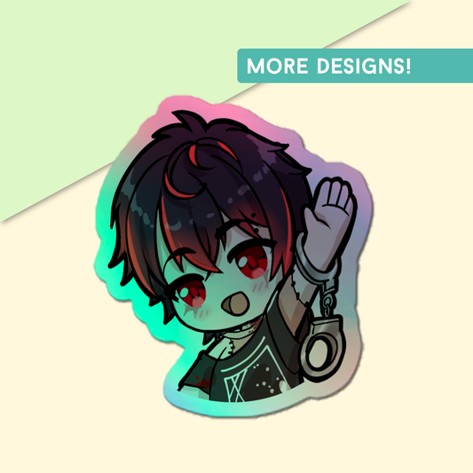 Vshojo K9 Kuro Holographic stickers - Vtuber Stickers, Kiss Cut Stickers 3"x3", kawaii Stickers, Stationery Stickers, Kuro Kurenai merch