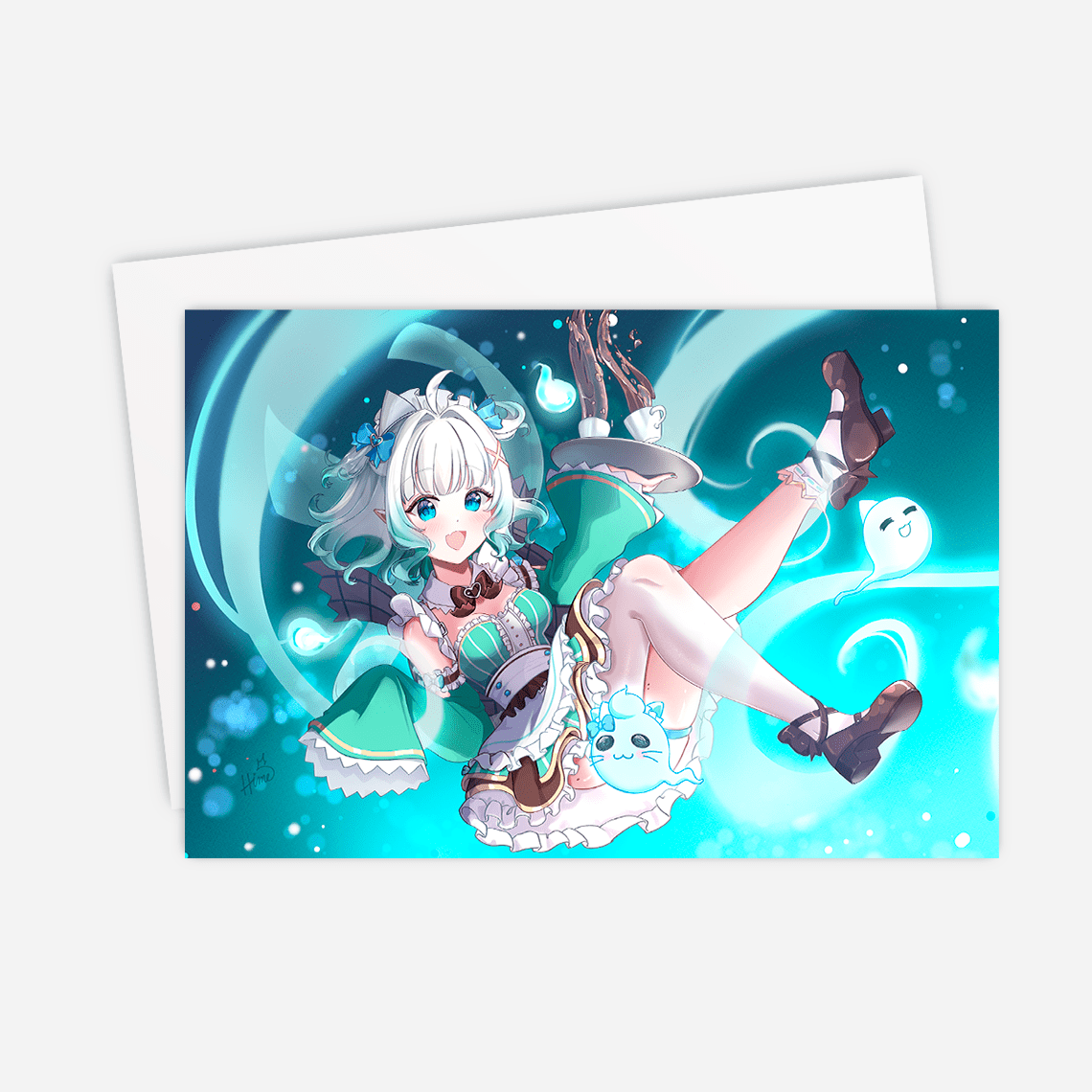 Mint Fantome Postcard Mini Print Maid Mint Merch Vtubers Mini Print Vtubers Merch