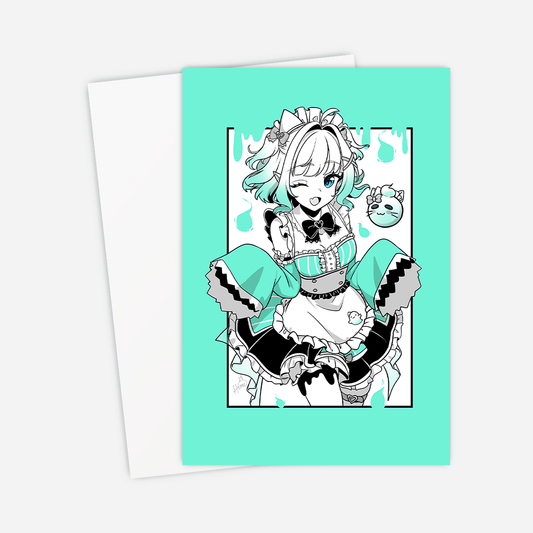 Mint Fantome Postcard Mini Print Maid Mint Merch Vtubers Mini Print Vtubers Merch