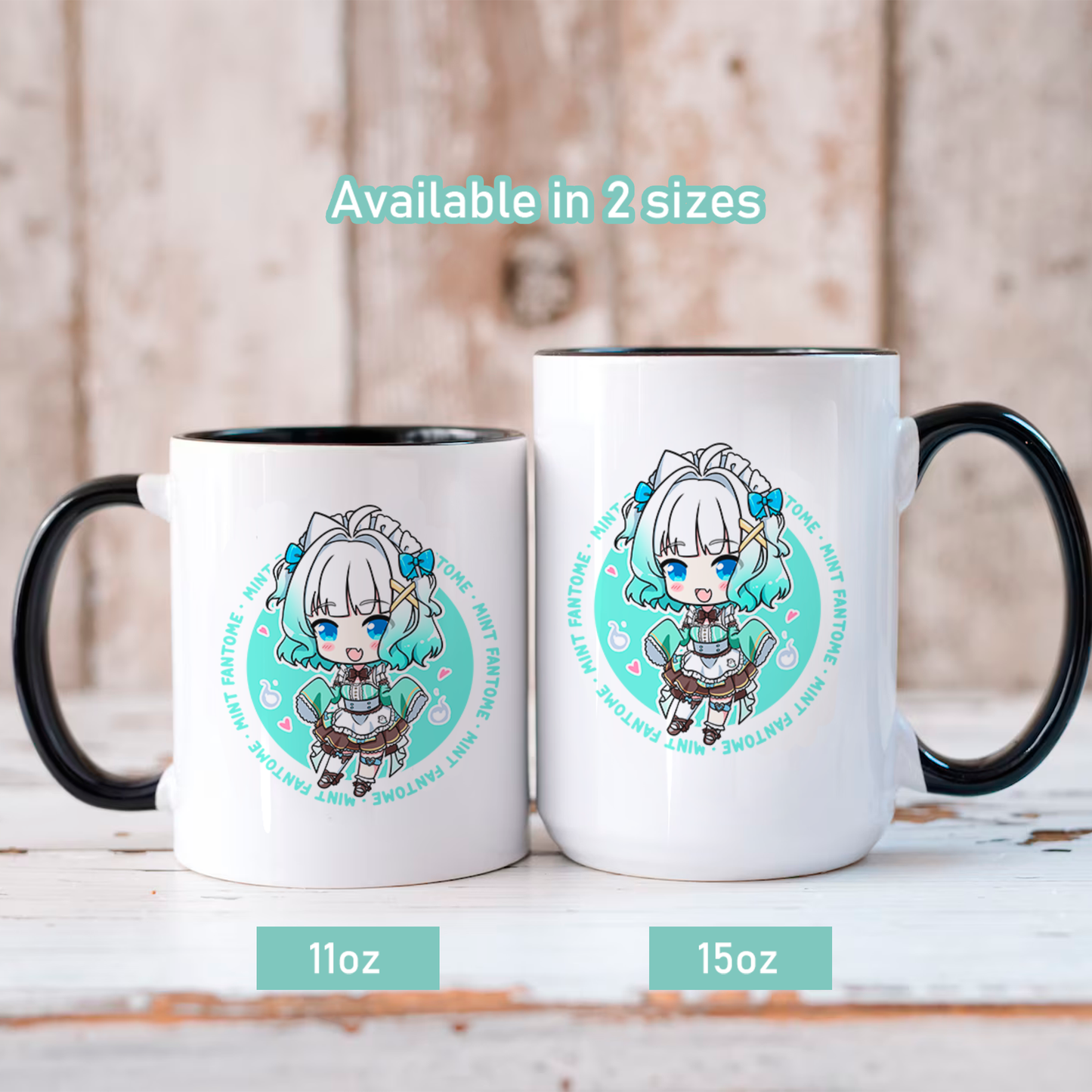 Mint Fantome Mug, Vtuber Mug, Mint Fantome Coffee Cup, Mint Fantome Merch, Customized Coffee Mug, Vtuber Merch, Maid Mint Fan Merch, Gift For Friend