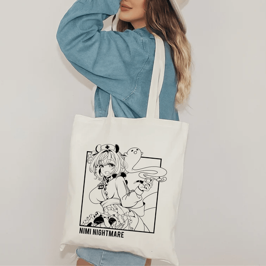 Nimi Nightmare Tote Bag Vtuber Tote Bag Nimi Nightmare Fan Merch Cotton Canvas Tote Bag Eco Tote Bag Sustainable Bag Kawaii Tote Bag Nimi Nightmare merch