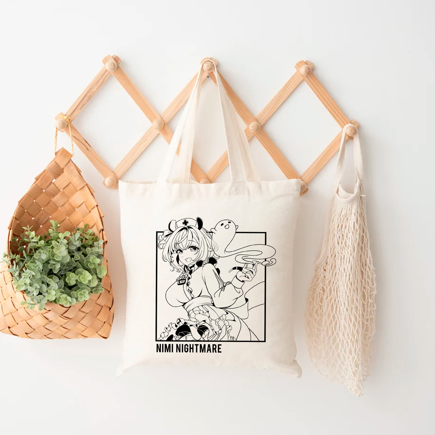 Nimi Nightmare Tote Bag Vtuber Tote Bag Nimi Nightmare Fan Merch Cotton Canvas Tote Bag Eco Tote Bag Sustainable Bag Kawaii Tote Bag Nimi Nightmare merch