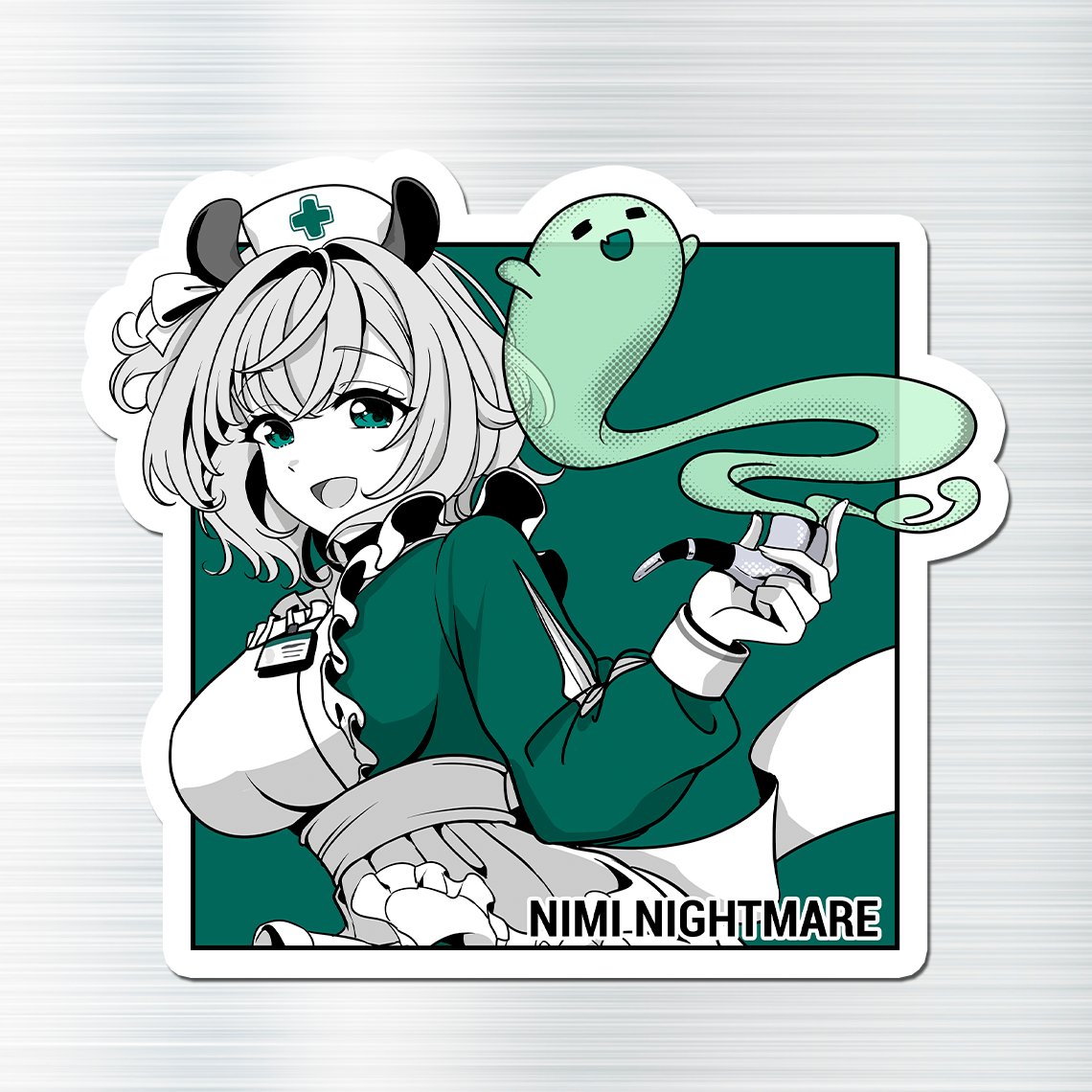 Nimi Nightmare Fridge Magnet, Die Cut Vtuber Magnets 3″ × 3″, Vtuber Merch, Nimi Nightmare Merch, Nimi Nightmare Magnet, Nimi Nightmare Fan