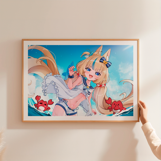 Sameko Saba Art Print, Sameko Saba Poster, Sameko Saba Merch, Gift For Vtuber Fan, Vtuber Merch, Vtuber Poster, Sameko Saba Fan, Vtuber Poster