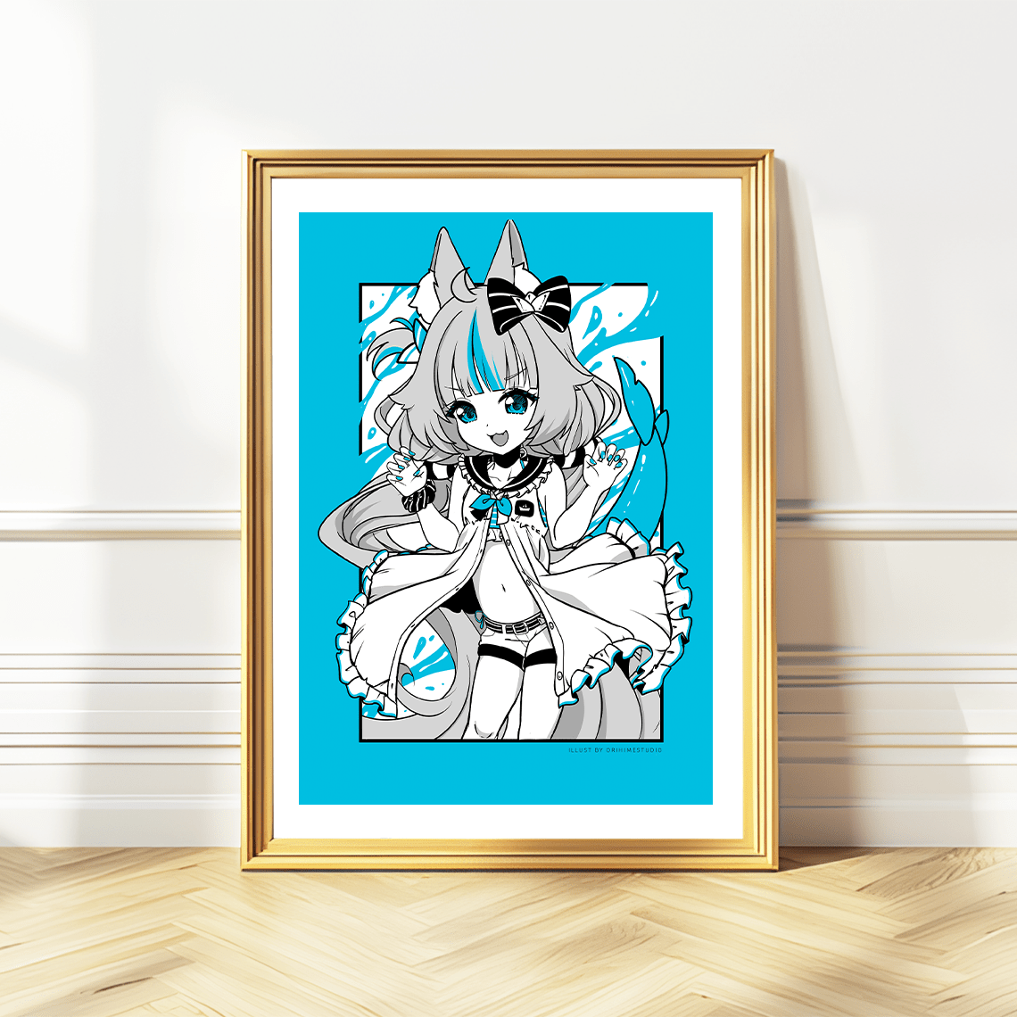 Sameko Saba Art Print, Sameko Saba Poster, Sameko Saba Merch, Gift For Vtuber Fan, Vtuber Merch, Vtuber Poster, Sameko Saba Fan, Vtuber Poster