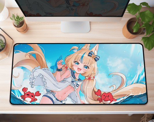 Sameko Saba Deskmat Vtubers Mousepad XL XXL Gaming Desk Mat Gift for Gamers Waifu Large Playmat Sameko Saba Merch Sameko Saba Mousepad