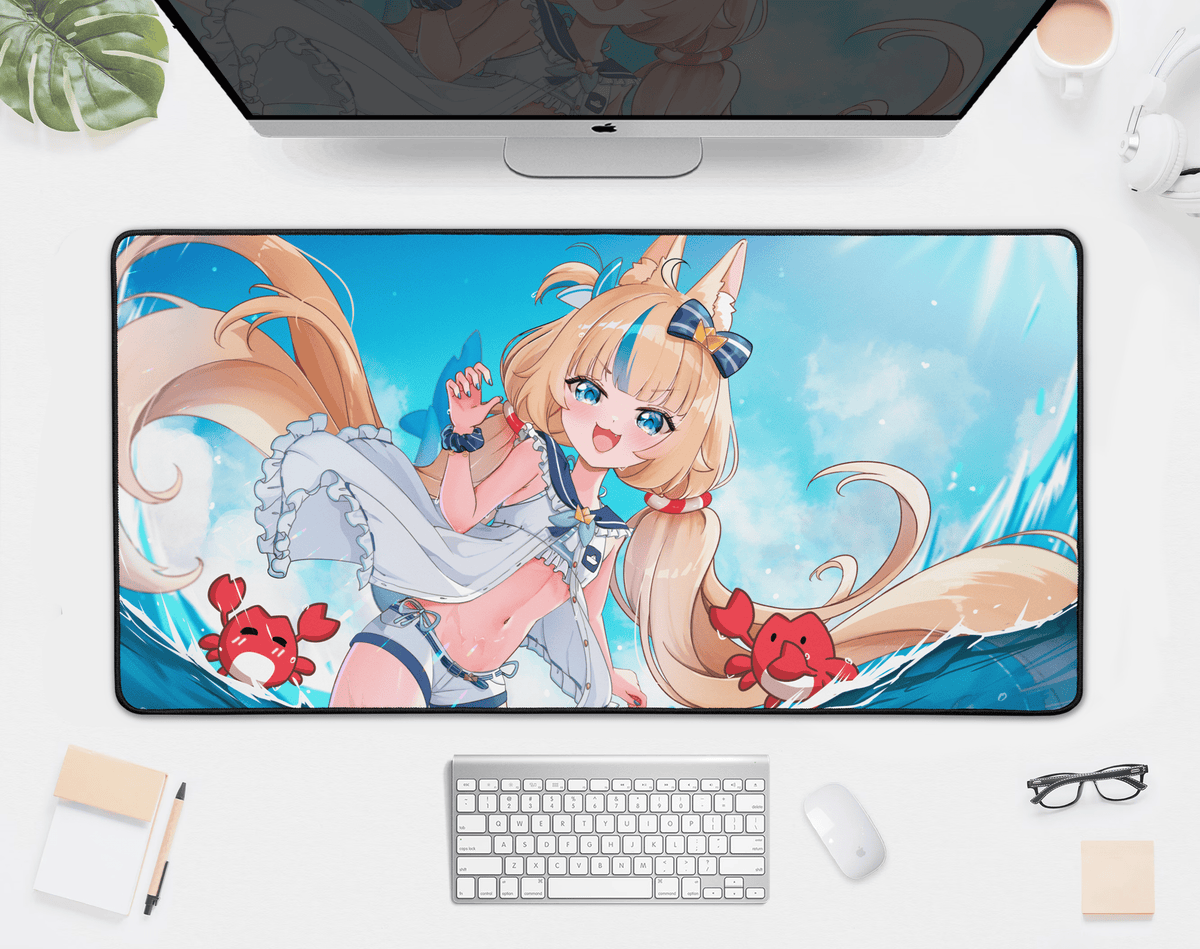 Sameko Saba Deskmat Vtubers Mousepad XL XXL Gaming Desk Mat Gift for Gamers Waifu Large Playmat Sameko Saba Merch Sameko Saba Mousepad