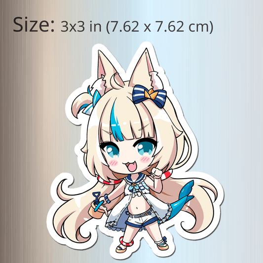 Sameko Saba Fridge Magnet, Die Cut Vtuber Magnets 3″ × 3″, Vtuber Merch, Sameko Saba Merch, Sameko Saba Magnet, Sameko Saba Fan