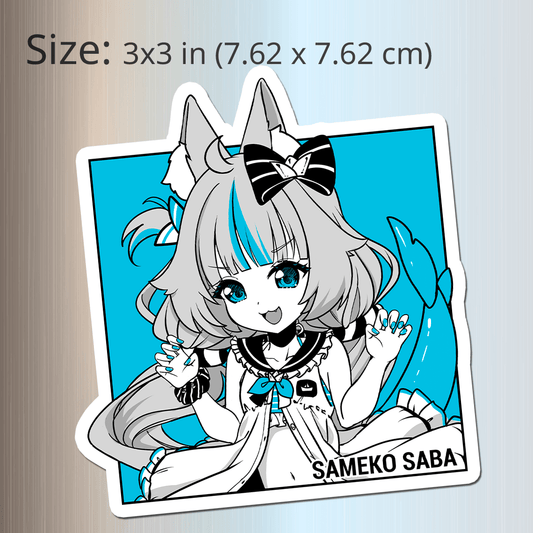 Sameko Saba Fridge Magnet, Die Cut Vtuber Magnets 3″ × 3″, Vtuber Merch, Sameko Saba Merch, Sameko Saba Magnet, Sameko Saba Fan