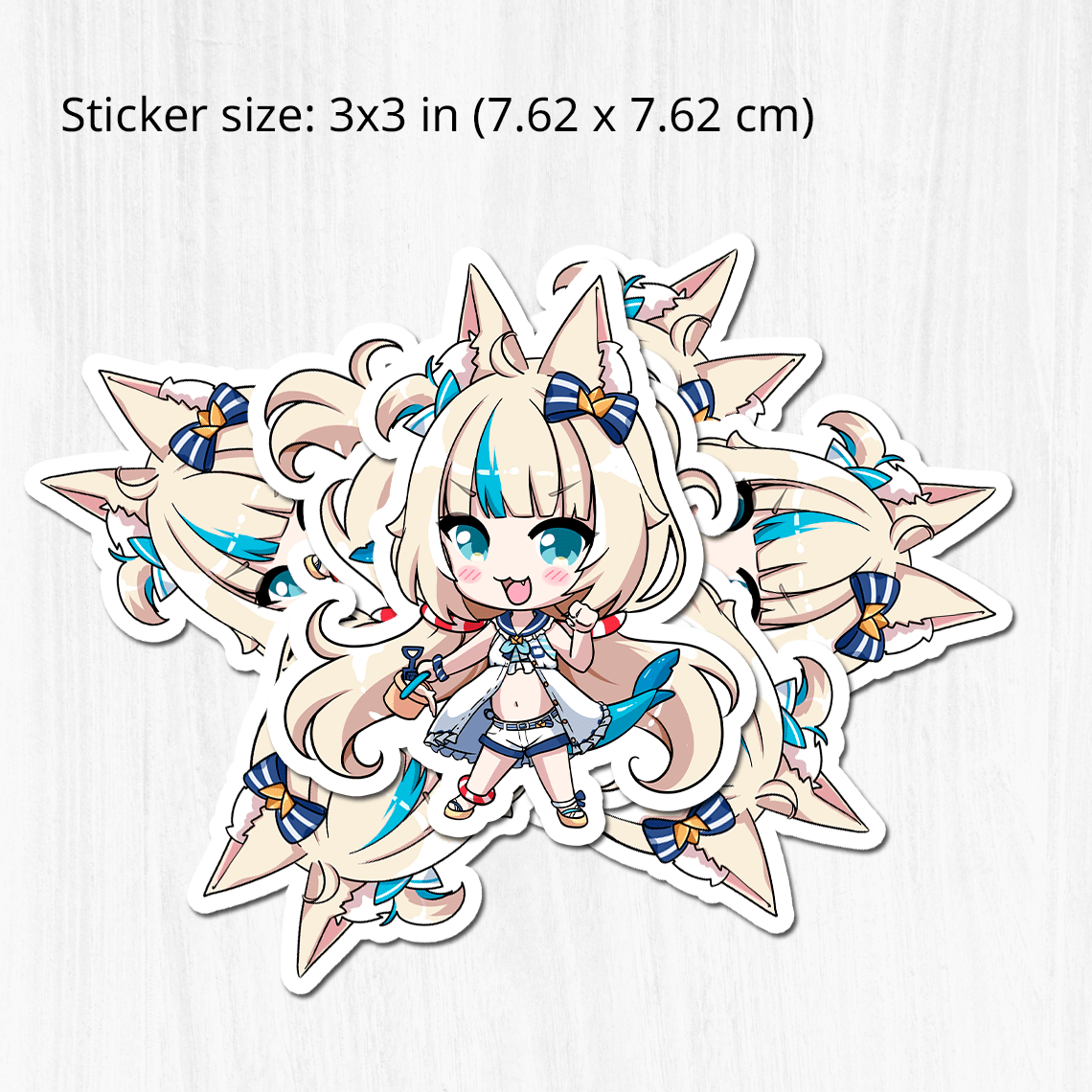 Sameko Saba Sticker, Vtuber Stickers, Kiss Cut Stickers 3"x3", Sameko Saba Stickers, Stationery Stickers, Sameko Saba Merch, Vtuber merch