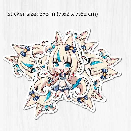 Sameko Saba Sticker, Vtuber Stickers, Kiss Cut Stickers 3"x3", Sameko Saba Stickers, Stationery Stickers, Sameko Saba Merch, Vtuber merch