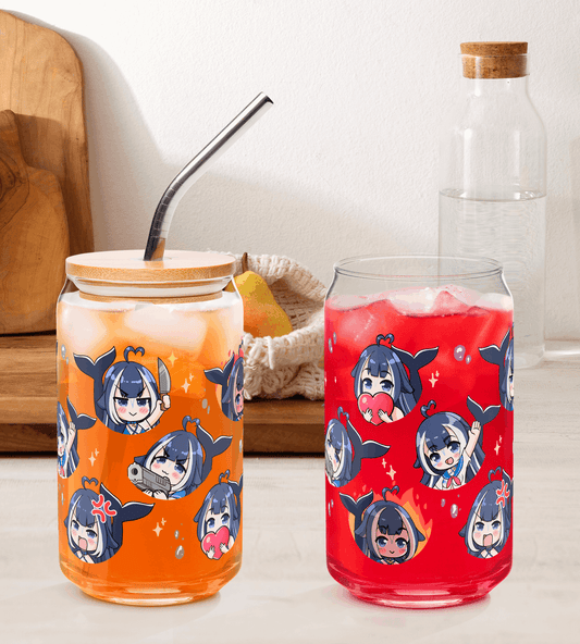 Shylily Glass Tumbler With Straw And Lid Vtuber Waifu Cup Beer Can Iced Coffee Glass Shylily Cup Shylily Glass Waifu Cup