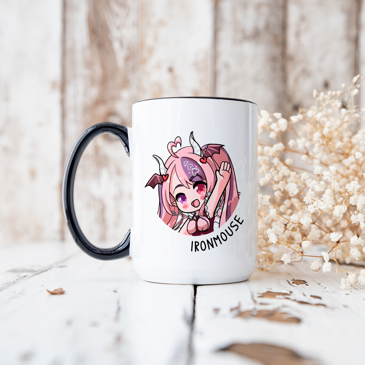 vtuber ceramic mug, ironmouse coffee mug, ironmouse waifu cup, vtuber cup, vtuber merch, ironmouse merch