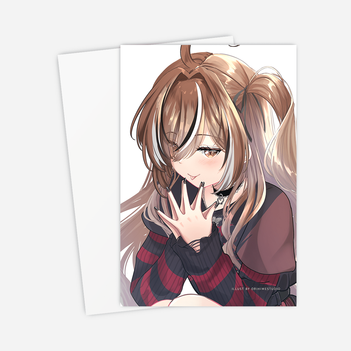 Bring your favorite waifus to life with Hime’s fan-made mini prints and postcards — anime and VTuber-inspired fan merch for every fan.