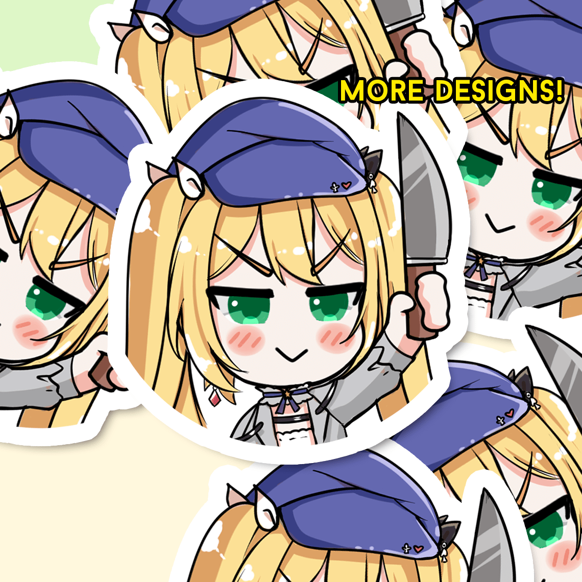 Bring your favorite waifus everywhere! Fan-made stickers featuring anime, VTubers, and game designs — illustrated merch by Hime for true fans.