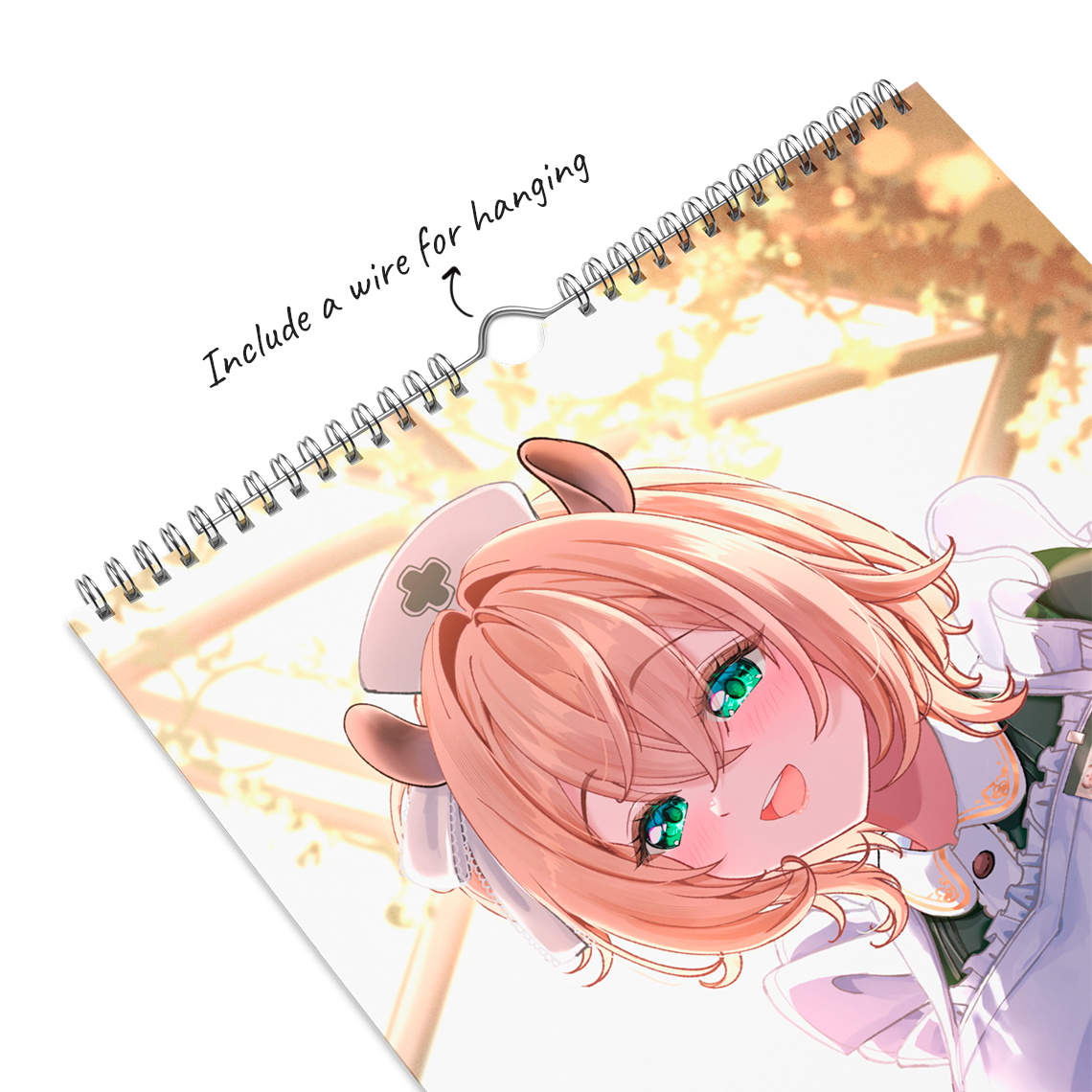 High-quality waifu VTuber wall and desktop calendars featuring 12 vibrant poster-style art prints inspired by Hololive, Sameko Saba, Nimi Nightmare, and Mint Fantome; perfect anime merch for VTuber fans and collectors illustrated by Orihime Studio