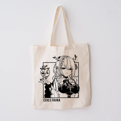 Ceres Fauna Tote Bag Vtuber Tote Bag Ceres Fauna Fan Merch Cotton Canvas Tote Bag Eco Ceres Fauna Tote Bag Sustainable Bag Kawaii Tote Bag hololive merch