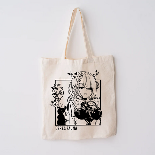 Ceres Fauna Tote Bag Vtuber Tote Bag Ceres Fauna Fan Merch Cotton Canvas Tote Bag Eco Ceres Fauna Tote Bag Sustainable Bag Kawaii Tote Bag hololive merch