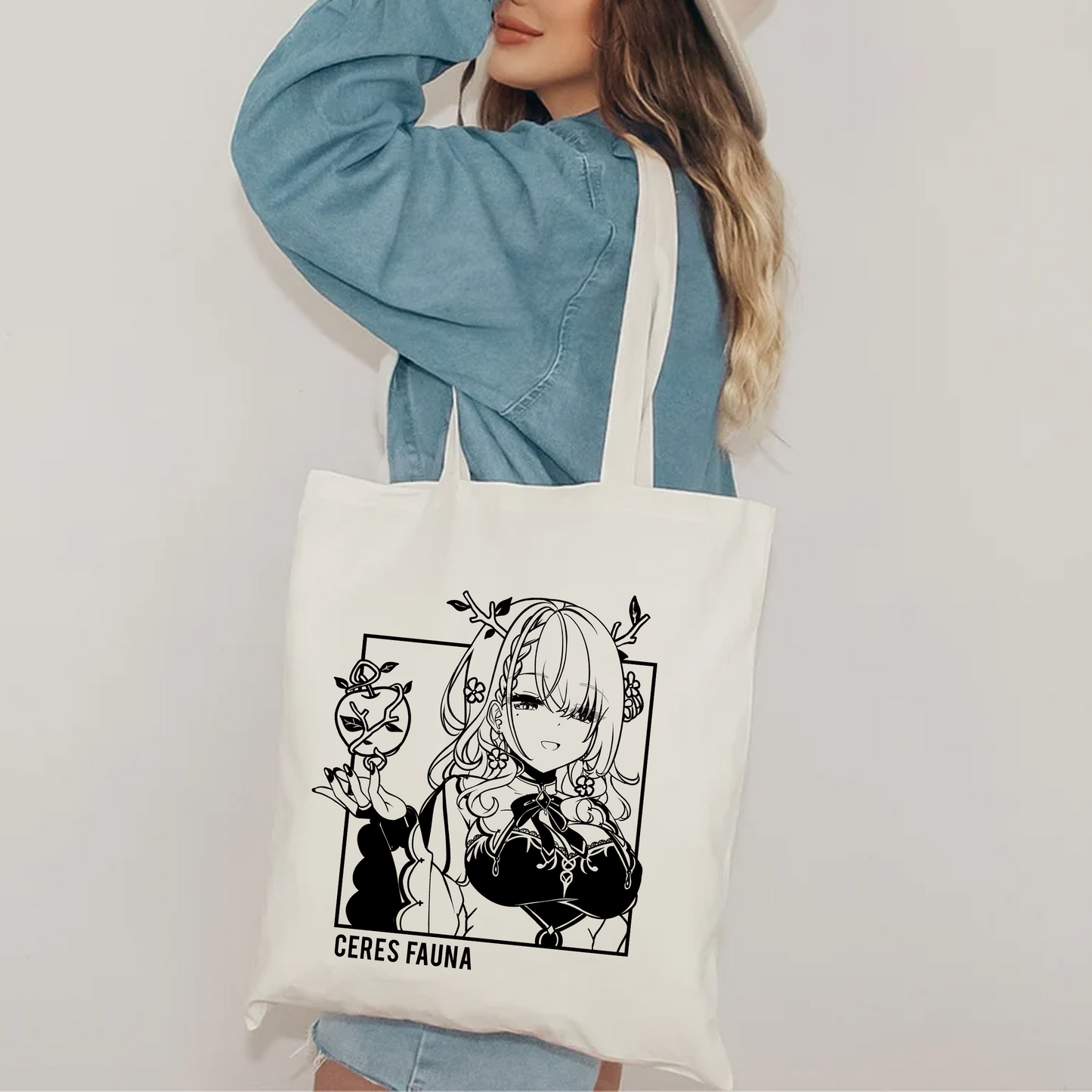 Ceres Fauna Tote Bag Vtuber Tote Bag Ceres Fauna Fan Merch Cotton Canvas Tote Bag Eco Ceres Fauna Tote Bag Sustainable Bag Kawaii Tote Bag hololive merch