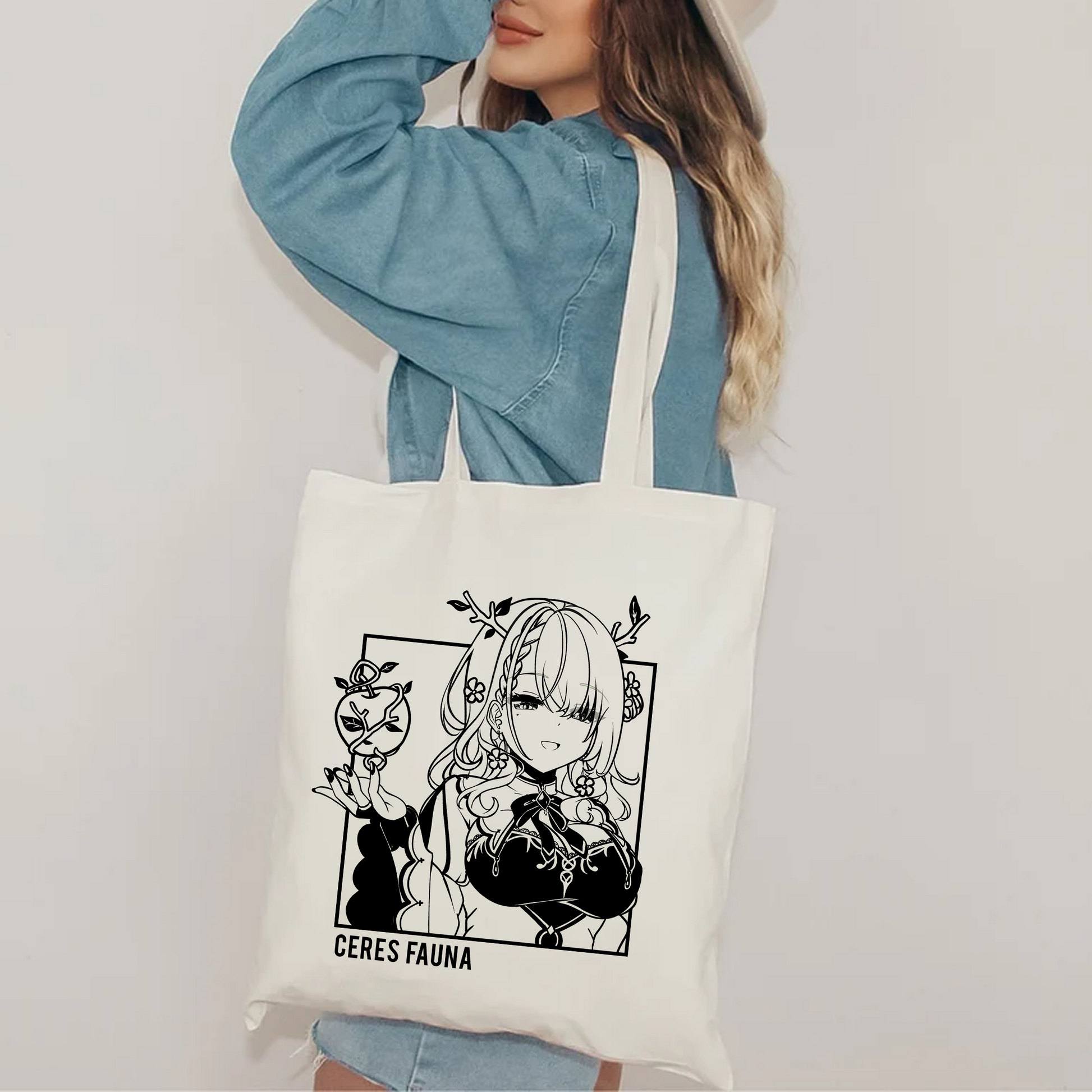 Ceres Fauna Tote Bag Vtuber Tote Bag Ceres Fauna Fan Merch Cotton Canvas Tote Bag Eco Ceres Fauna Tote Bag Sustainable Bag Kawaii Tote Bag hololive merch