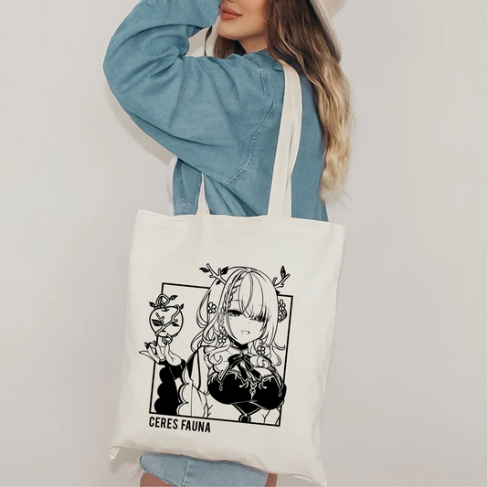 Ceres Fauna Tote Bag Vtuber Tote Bag Ceres Fauna Fan Merch Cotton Canvas Tote Bag Eco Ceres Fauna Tote Bag Sustainable Bag Kawaii Tote Bag hololive merch