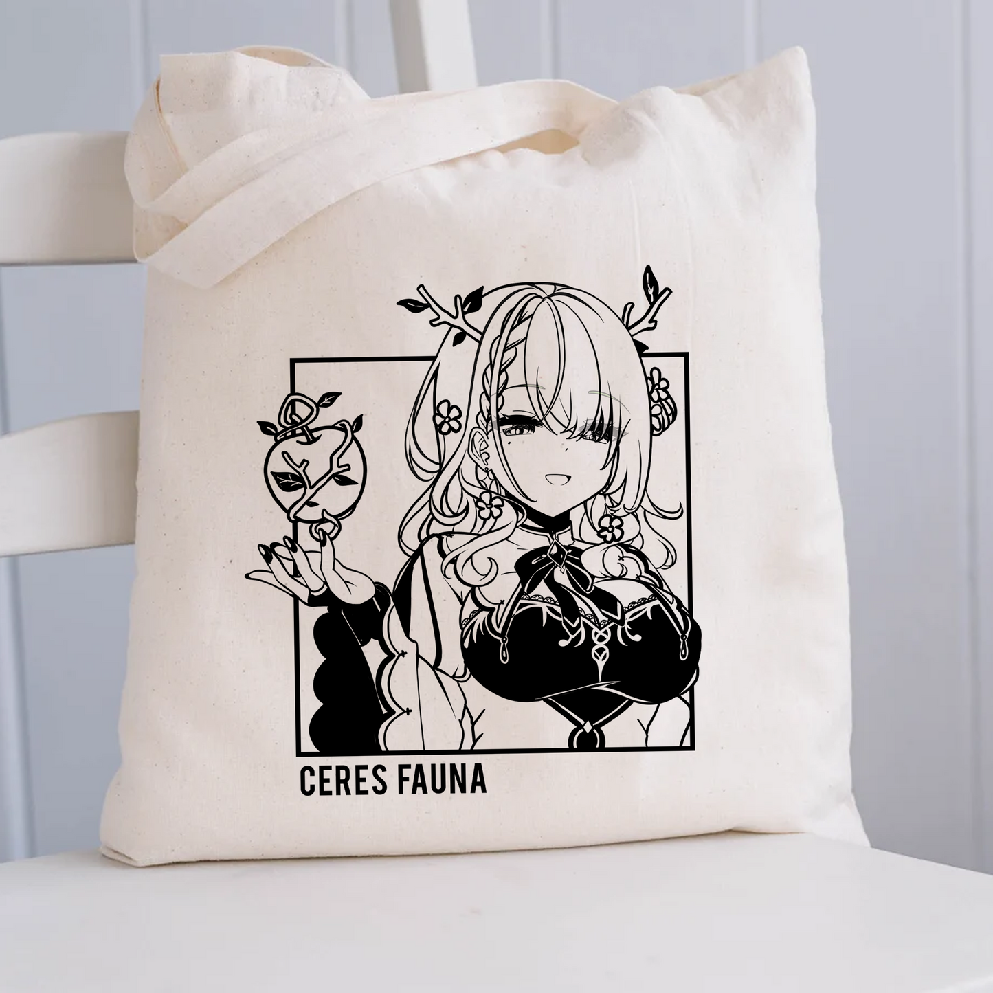 Ceres Fauna Tote Bag Vtuber Tote Bag Ceres Fauna Fan Merch Cotton Canvas Tote Bag Eco Ceres Fauna Tote Bag Sustainable Bag Kawaii Tote Bag hololive merch