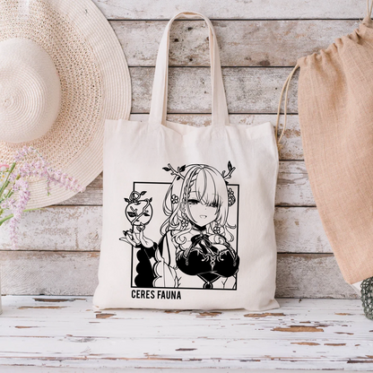 Ceres Fauna Tote Bag Vtuber Tote Bag Ceres Fauna Fan Merch Cotton Canvas Tote Bag Eco Ceres Fauna Tote Bag Sustainable Bag Kawaii Tote Bag hololive merch