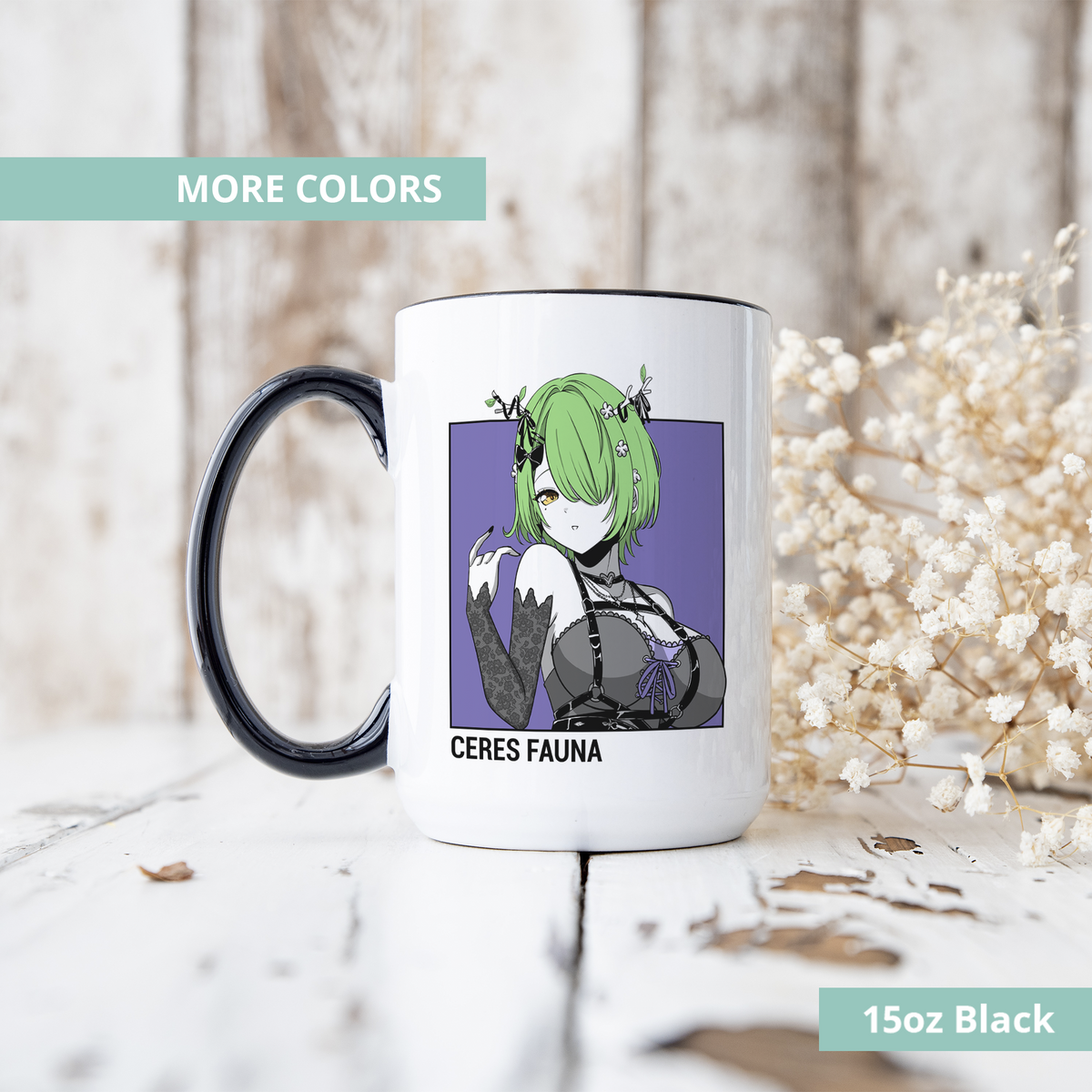 Goth Ceres Fauna Mug, Vtuber Mug, Goth Ceres Fauna Coffee Cup, Goth Ceres Fauna Merch, Customized Coffee Mug, Vtuber Merch, Hololive Fan Merch, Gift For Friend
